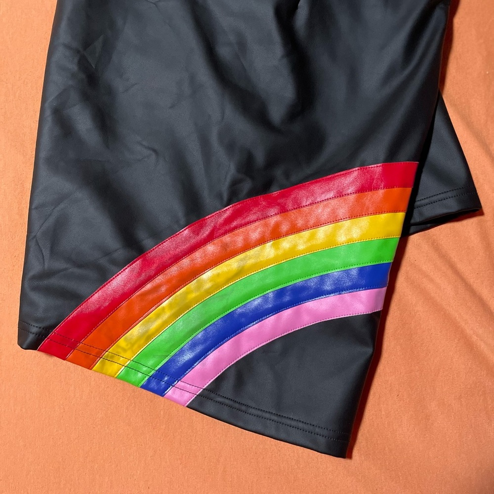 Delia’s Faux Leather Rainbow Pride Skirt 3XL